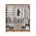 Ver imagem 5 de Guarda-Roupa Casal com 6 Portas e 2 Gavetas 150cm Multimóveis Crsal-GRP129 - Cinamomo/Off White