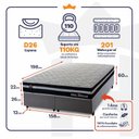 Ver imagem 3 de Conjunto Cama Box Queen c/ Molas Ensacadas Durham Cinza 158x198x60