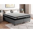 Ver imagem 2 de Conjunto Cama Box Queen c/ Molas Ensacadas Durham Cinza 158x198x60