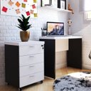 Ver imagem 1 de Escrivaninha Mesa Escritório 100% MDF 100CMX42CM 100cm Preto e Branca