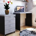 Ver imagem 1 de Escrivaninha Mesa Escritório 100% MDF 100CMX42CM 100cm Preto e Cinza Cristal
