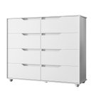 Ver imagem 1 de Cômoda Doble 08 Gavetas Vistas Flex Branco Freijo -móveis Albatroz
