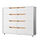 Ver imagem 2 de Cômoda Doble 08 Gavetas Vistas Flex Branco Freijo -móveis Albatroz