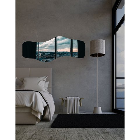 Espelho Orgânico Luxo Grande 150 X 60 Corpo Inteiro Moderno Orgânico Luxo Lapidado com Suporte