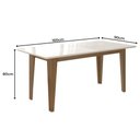 Ver imagem 2 de Mesa de Madeira 160 cm Aconchego com Vidro Carvalho/Off White - Pnr Móveis