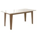 Ver imagem 1 de Mesa de Madeira 160 cm Aconchego com Vidro Carvalho/Off White - Pnr Móveis