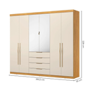Ver imagem 5 de Guarda-Roupa Casal 6 Portas Giardino Bege/Cinnamon/Off White