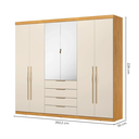 Ver imagem 5 de Guarda-Roupa Casal 6 Portas Giardino Bege/Cinnamon/Off White