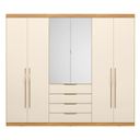 Ver imagem 4 de Guarda-Roupa Casal 6 Portas Giardino Bege/Cinnamon/Off White