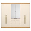 Ver imagem 4 de Guarda-Roupa Casal 6 Portas Giardino Bege/Cinnamon/Off White