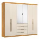 Ver imagem 3 de Guarda-Roupa Casal 6 Portas Giardino Bege/Cinnamon/Off White