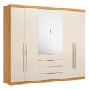 Ver imagem 3 de Guarda-Roupa Casal 6 Portas Giardino Bege/Cinnamon/Off White