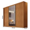 Ver imagem 2 de Guarda Roupa Casal Londres 3 Portas 1 com Espelho 4 Gavetas Cinamomo - Novo Horizonte