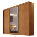 Ver imagem 1 de Guarda Roupa Casal Londres 3 Portas 1 com Espelho 4 Gavetas Cinamomo - Novo Horizonte