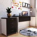 Ver imagem 1 de Escrivaninha Mesa Escritório 100% MDF 120CMX42CM 120cm Branca e Preto