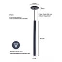 Ver imagem 2 de Luminária Pendente Cilíndrico Tubular 50cm Preto Lustre Sala Cozinha