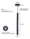 Ver imagem 2 de Luminária Pendente Cilíndrico Tubular 50cm Preto Lustre Sala Cozinha
