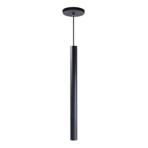 Luminária Pendente Cilíndrico Tubular 50cm Preto Lustre Sala Cozinha