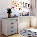 Ver imagem 1 de Escrivaninha Mesa Escritório 100% MDF 120CMX42CM 120cm Branca e Cinza Cristal