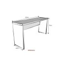 Ver imagem 3 de Escrivaninha Mesa Escritório 100% MDF 120CMX42CM 120cm Branca e Carvalho Mel Bege