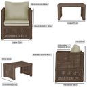 Ver imagem 2 de Mesa Centro e 3 Poltronas Madri Corda Náutica Estofado 7 Trama Original
