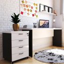 Ver imagem 1 de Escrivaninha Mesa Escritório 100% MDF 120CMX42CM 120cm Preto e Branca