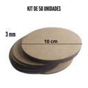 Ver imagem 4 de Mesa Mdf Kit 50 Sousplats Redondo Cru Jogo 10x10 Cm