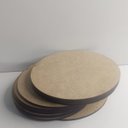Ver imagem 3 de Mesa Mdf Kit 50 Sousplats Redondo Cru Jogo 10x10 Cm