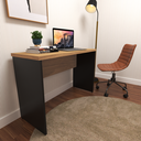 Ver imagem 4 de Escrivaninha Mesa Escritório 100% MDF 120CMX42CM 120cm Preto e Carvalho Mel Bege