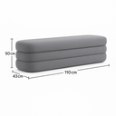 Ver imagem 7 de Banco Recamier Puff Cookie Baú 110 Cm - Zahav Estofados:cinza