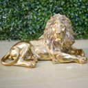 Ver mais imagens de Kit Leão Estatueta Escultura Decoração Sala Escritório Animal Enfeite Decorativo - Kit 2 Peças Doura