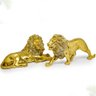 Kit Leão Estatueta Escultura Decoração Sala Escritório Animal Enfeite Decorativo - Kit 2 Peças Doura - 10