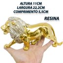 Ver imagem 7 de Kit Leão Estatueta Escultura Decoração Sala Escritório Animal Enfeite Decorativo - Kit 2 Peças Doura