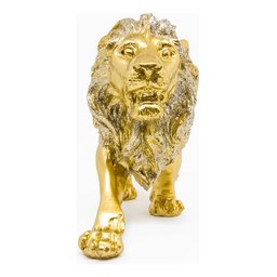 Kit Leão Estatueta Escultura Decoração Sala Escritório Animal Enfeite Decorativo - Kit 2 Peças Doura - 17