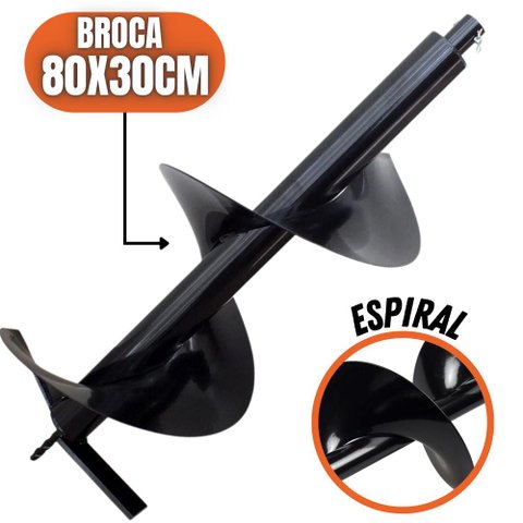 Broca para Perfurador de Solo 80x30cm Encaixe de 20mm Para Vulcan, Vonder, Tssaper, Lynus e Outros