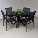 Ver imagem 2 de Conjunto - Mesa Redonda com 1,00m de diâmetro com pé em X com Quatro Cadeiras com Búzios com Aplicaç