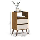 Ver imagem 4 de Mesa de Cabeceira Roma Quarto com 2 Gavetas Freijo/off White