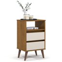 Ver imagem 1 de Mesa de Cabeceira Roma Quarto com 2 Gavetas Freijo/off White