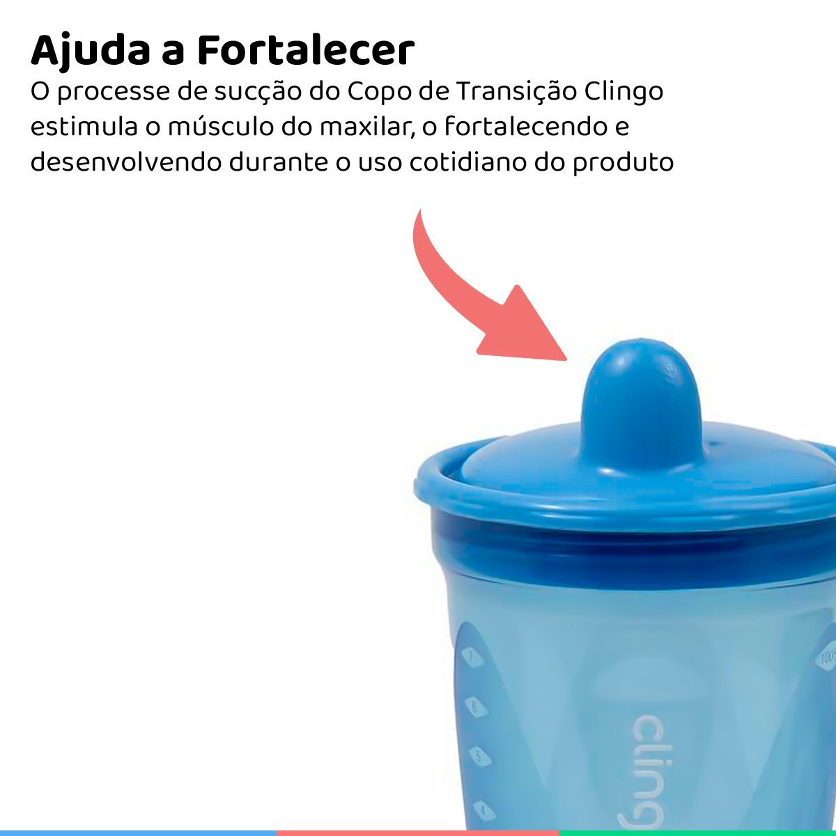 Kit 3 Copos De Transição Alimentar Infantil Bebê 6 Meses Livre De Bpa 250ml Azul Clingo - 3