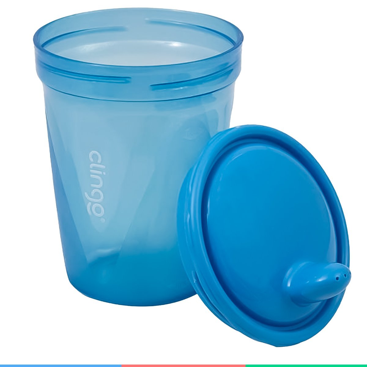 Kit 3 Copos De Transição Alimentar Infantil Bebê 6 Meses Livre De Bpa 250ml Azul Clingo - 6