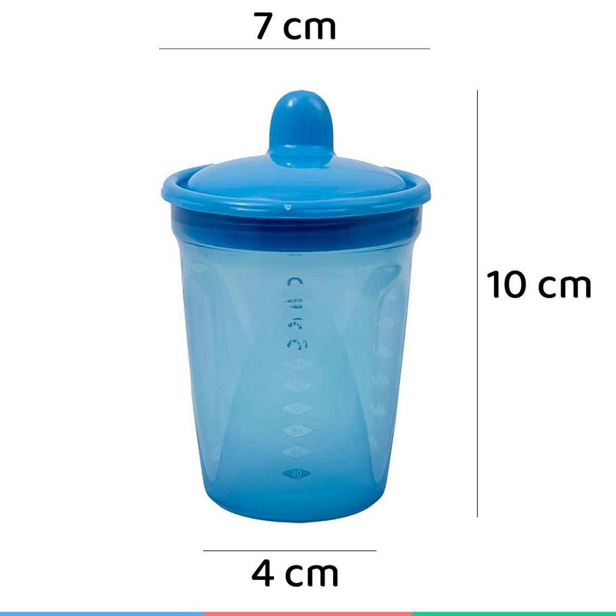 Kit 3 Copos De Transição Alimentar Infantil Bebê 6 Meses Livre De Bpa 250ml Azul Clingo - 5