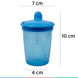 Kit 3 Copos De Transição Alimentar Infantil Bebê 6 Meses Livre De Bpa 250ml Azul Clingo - 5