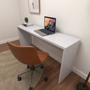 Ver imagem 1 de Escrivaninha Mesa Escritório 100% MDF 160CMX42CM com Caixa de Tomada 160cm Cinza Cristal