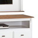 Ver imagem 3 de Rack com Painel para Sala 150cm Pés Luis Xv 3 Gavetas e Nicho - Branco/imbuia Glazer