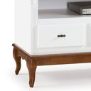 Ver imagem 2 de Rack com Painel para Sala 150cm Pés Luis Xv 3 Gavetas e Nicho - Branco/imbuia Glazer