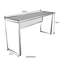 Ver imagem 3 de Escrivaninha Mesa Escritório 160cmx42cm com Caixa de Tomada 160cm Branca E Cinza Cristal