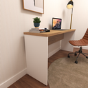 Ver imagem 5 de Escrivaninha Mesa Escritório 100% MDF 160CMX42CM com Caixa de Tomada 160cm Branca e Carvalho Mel Bege