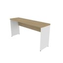 Ver imagem 2 de Escrivaninha Mesa Escritório 100% MDF 160CMX42CM com Caixa de Tomada 160cm Branca e Carvalho Mel Bege