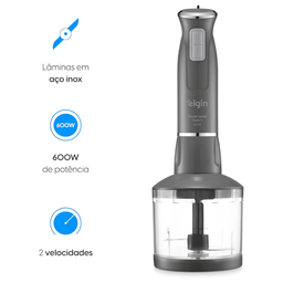 Mixer Power Inox Lunar Elgin 3 em 1 Mistura, Tritura e Bate 600w 127v - 3