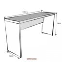 Ver imagem 3 de Escrivaninha Mesa Escritório 100% MDF 160CMX42CM com Caixa de Tomada 160cm Preto e Branca